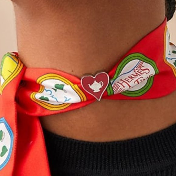 Brand New Hermes Tea Time twilly  or pocket square  ring - Picture 4 of 6